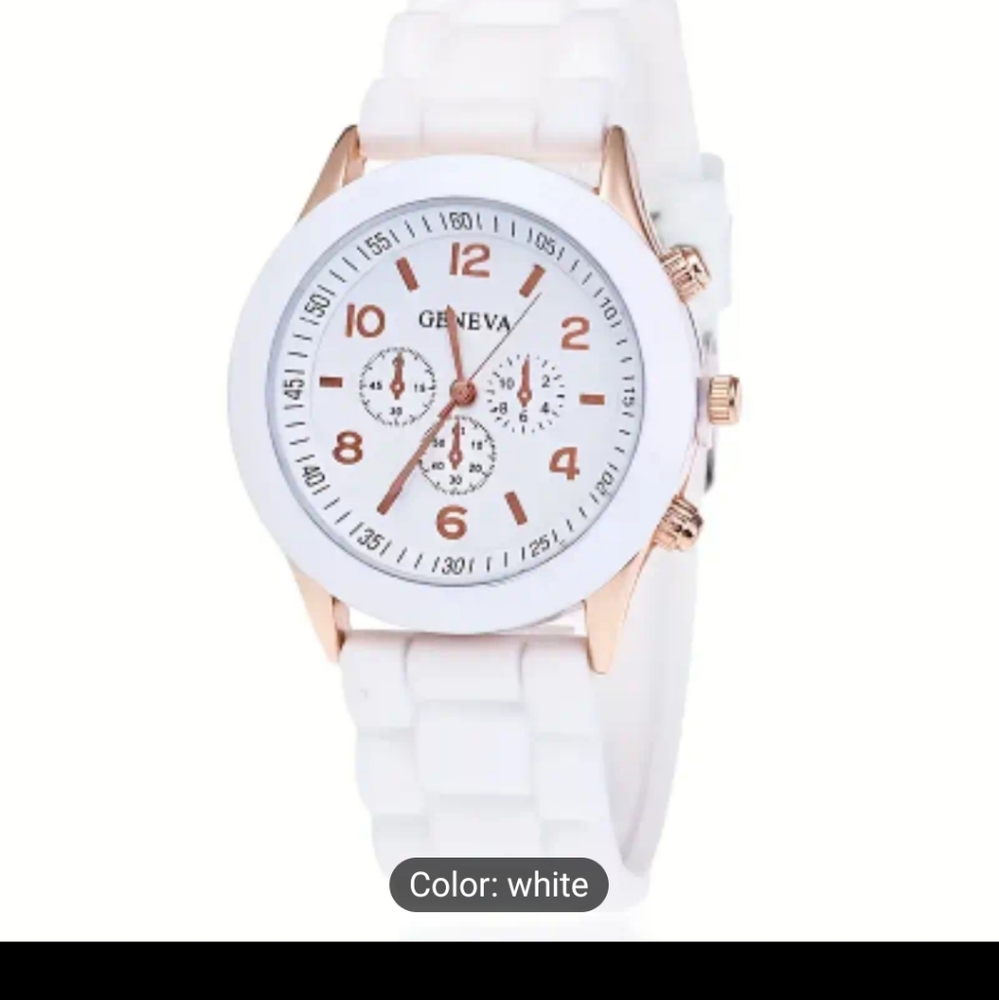 NIP GORGEOUS 😍 SUMMER WHITE ROSE 🌹 GOLD SPORTS WATCH